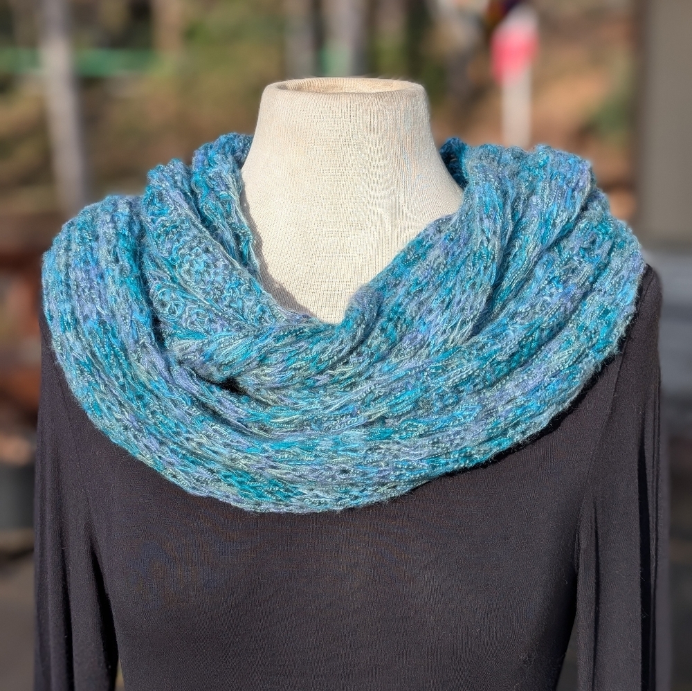 Aqua Blue Soft Knit Infinity Scarf by 29 Palms